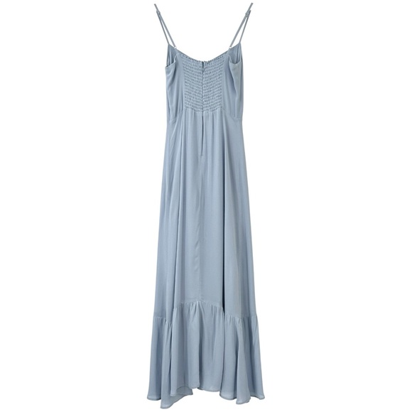 Reformation Emersyn Pastel Baby Blue Fitted Bodice Adjustable Strap Maxi Dress - Picture 3 of 9